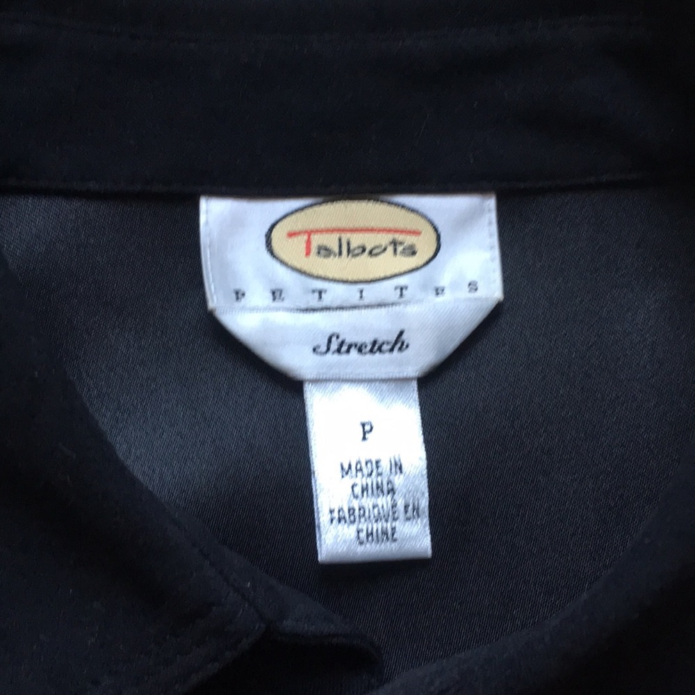 Talbots Petites Black Basic Button Down Blouse - image 3